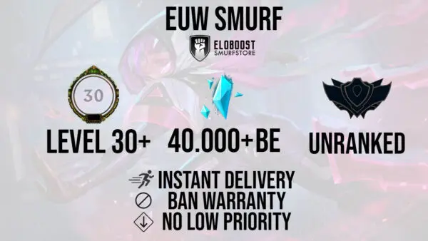 purchase unranked euw smurf accounts level 30