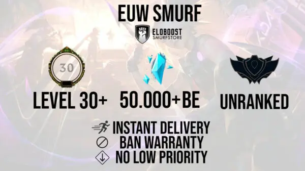 instantly delivered lol euw accounts level 30 unranked